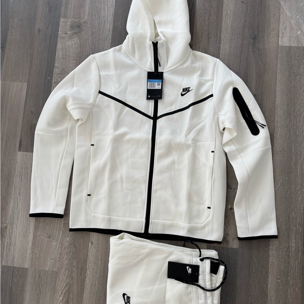 Nike White Hoodie Jacket with Black Trim